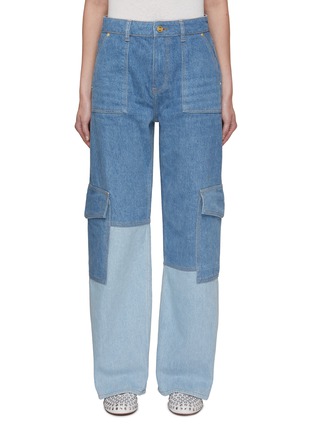 Main View - Click To Enlarge - GANNI - Angi Mixed Denim Jeans