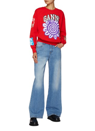 Figure View - Click To Enlarge - GANNI - Mega Flower Printed Oversized Sweatshirt