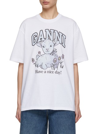 Main View - Click To Enlarge - GANNI - Lamb Graphic T-Shirt