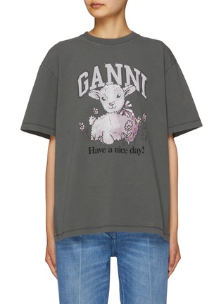 Main View - Click To Enlarge - GANNI - Future Print Relaxed T-Shirt