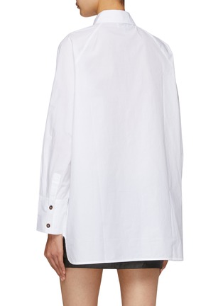 Back View - Click To Enlarge - GANNI - Oversized Raglan Cotton Poplin Shirt