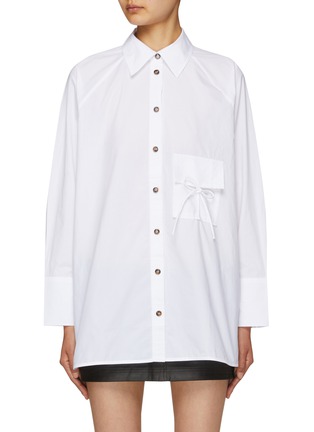 Main View - Click To Enlarge - GANNI - Oversized Raglan Cotton Poplin Shirt