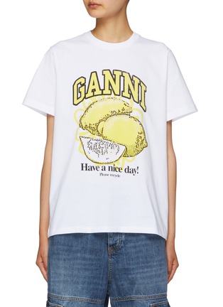 Main View - Click To Enlarge - GANNI - Lemon Print Relaxed T-Shirt
