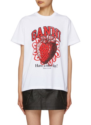 Main View - Click To Enlarge - GANNI - Strawberry Print Relaxed T-Shirt