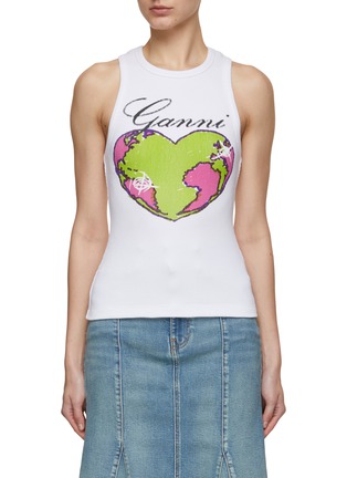 Main View - Click To Enlarge - GANNI - Heart Graphic Tank Top