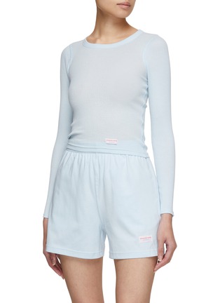 Figure View - Click To Enlarge - ALEXANDER WANG - Long Sleeve Ribbed Cotton T-Shirt