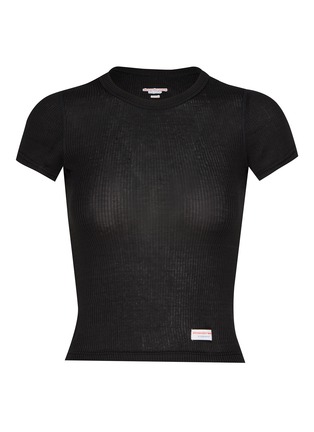 Main View - Click To Enlarge - ALEXANDER WANG - Short Sleeve Ribbed Cotton T-Shirt