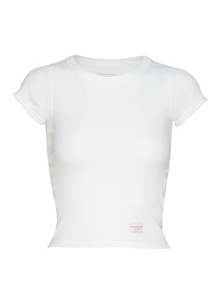 Main View - Click To Enlarge - ALEXANDER WANG - Short Sleeve Ribbed Cotton T-Shirt