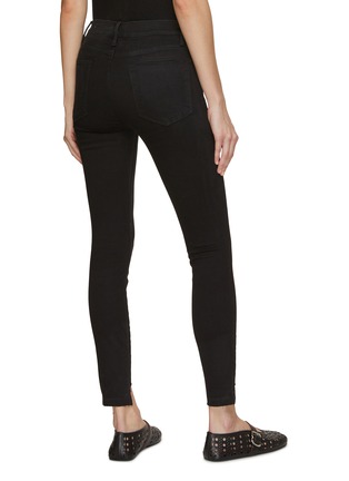 Back View - Click To Enlarge - FRAME - Le High Raw Stagger Skinny Jeans