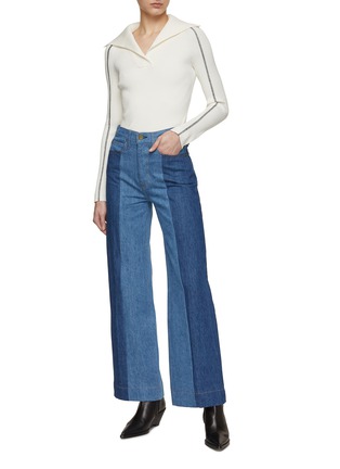 Figure View - Click To Enlarge - FRAME - Atelier Pixie Pieced 1978 Wide Leg Jeans