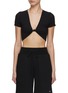 Main View - Click To Enlarge - ALO YOGA - Ribbed Knotty Short Sleeve Crop Top