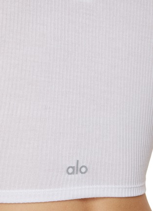  - ALO YOGA - Ribbed Knotty Short Sleeve Crop Top