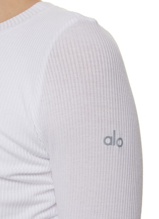 Ribbed Peak Long Sleeve - White  Long sleeve tops, White long sleeve, Alo  yoga