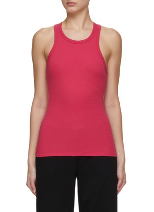 Aspire cropped cotton-blend tank top in black - Alo Yoga