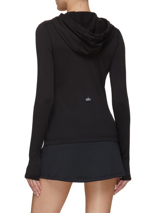 Back View - Click To Enlarge - ALO YOGA - Alosoft Hooded Long Sleeve Runner Top