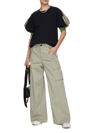 Figure View - Click To Enlarge - SACAI - Faux Suede Pants