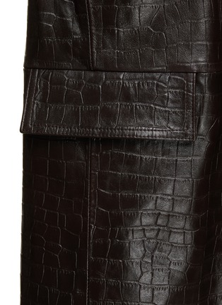  - TOTEME - Crocodile Embossed Leather Coat