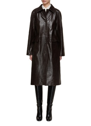 Main View - Click To Enlarge - TOTEME - Crocodile Embossed Leather Coat