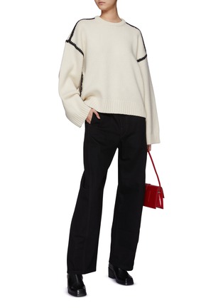 Figure View - Click To Enlarge - TOTEME - Embroidered Wool Blend Knit Sweater