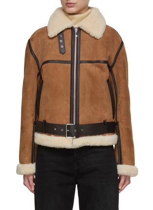 Main View - Click To Enlarge - TOTEME - Shearling Leather Aviator Jacket