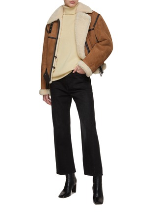 Figure View - Click To Enlarge - TOTEME - Shearling Leather Aviator Jacket