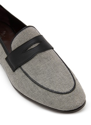 Detail View - Click To Enlarge - BOUGEOTTE - Flâneur Leather Cotton Loafers