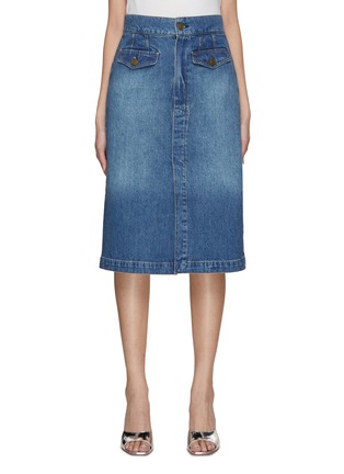 Main View - Click To Enlarge - FRAME - The Vent Front Denim Skirt
