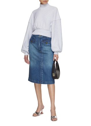 FRAME The Vent Front Denim Skirt Women Lane Crawford