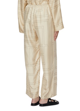 Back View - Click To Enlarge - TOTEME - Monogram Silk Pyjamas Pants