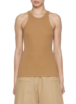 Main View - Click To Enlarge - TOTEME - Curved Ribbed Tank Top