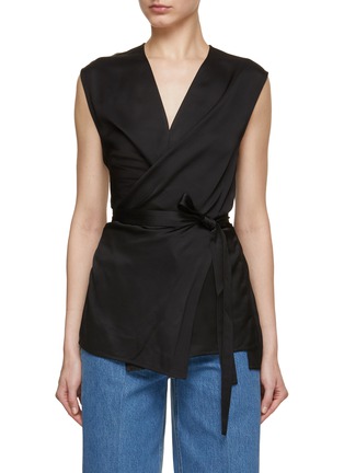 Main View - Click To Enlarge - TOTEME - Twisted Satin Tie Top