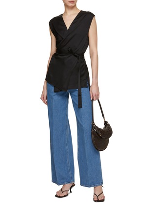 Figure View - Click To Enlarge - TOTEME - Twisted Satin Tie Top
