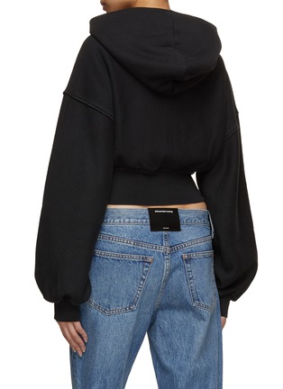 Back View - Click To Enlarge - T BY ALEXANDER WANG - Cropped Zip Hoodie