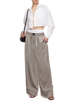 Figure View - Click To Enlarge - T BY ALEXANDER WANG - Logo Brief Wide Leg Boxer Pants