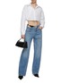 Figure View - Click To Enlarge - T BY ALEXANDER WANG - Drawstring Waist Double Layered Cropped Shirt