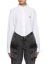 Main View - Click To Enlarge - BONBOM - Curved Hem Cropped Shirt