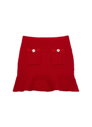 Main View - Click To Enlarge - SELF-PORTRAIT - Kids Flower Embellished Knit Skirt