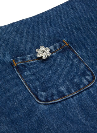 Detail View - Click To Enlarge - SELF-PORTRAIT - Kids Crystal Embellished Denim Skirt