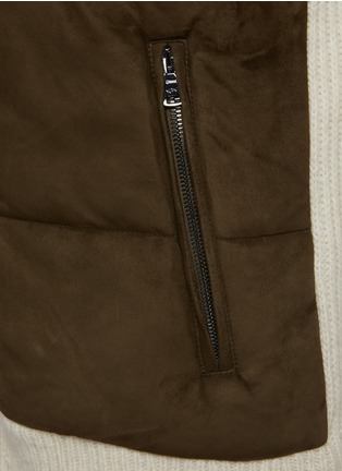  - PAUL & SHARK - Full Zip Leather Front Ribbed Cardigan