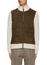 Main View - Click To Enlarge - PAUL & SHARK - Full Zip Leather Front Ribbed Cardigan