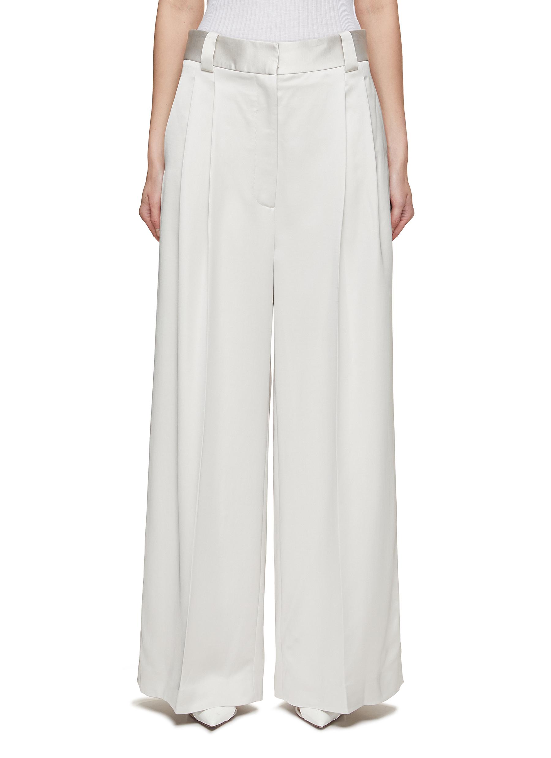 Washed Cupro Pleated Pants