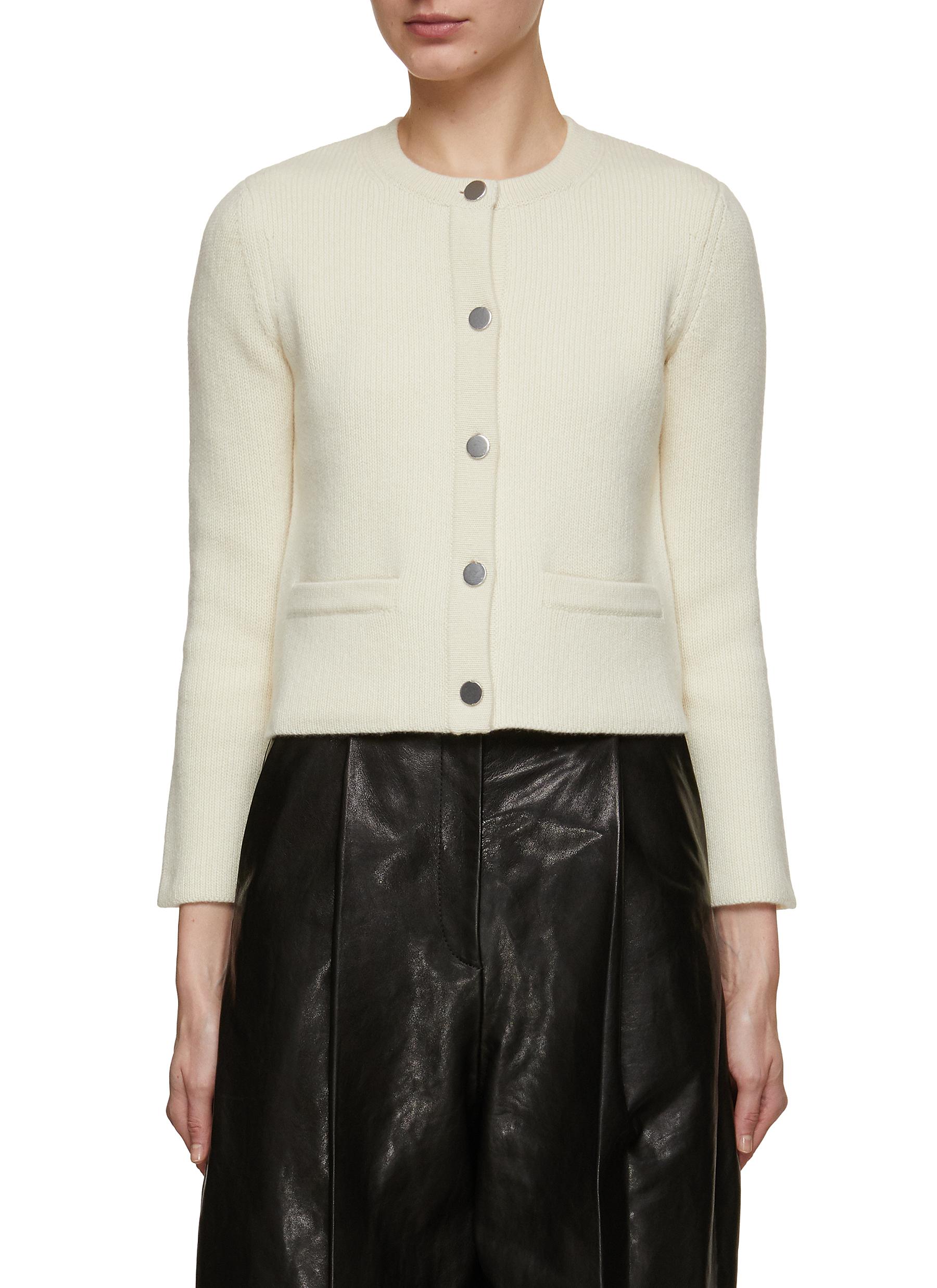 Wool and cashmere cropped cardigan, Theory