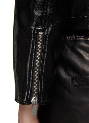  - THEORY - Cropped Faux Leather Jacket