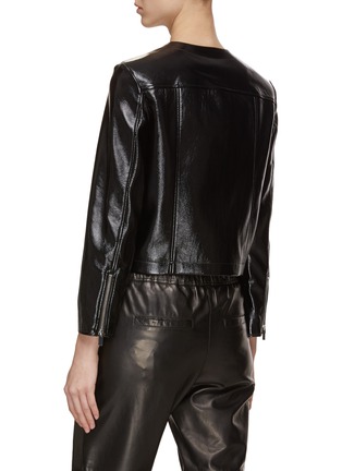 Back View - Click To Enlarge - THEORY - Cropped Faux Leather Jacket