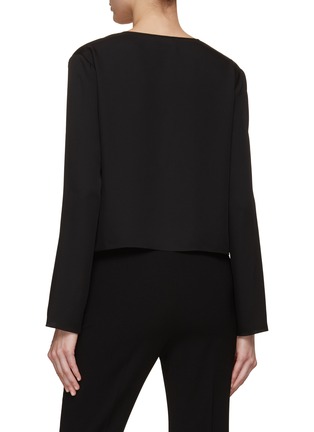Back View - Click To Enlarge - THEORY - Tie V-Neck Cropped Blouse