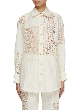 Main View - Click To Enlarge - ZIMMERMANN - Luminosity Patch Lace Shirt
