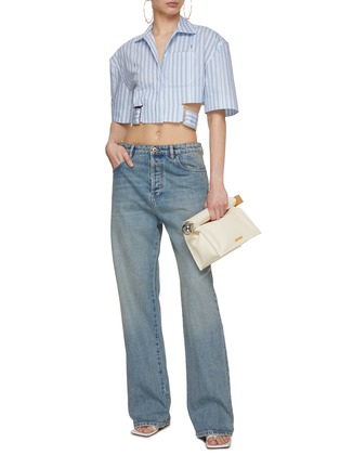 Figure View - Click To Enlarge - JACQUEMUS - La Chemise Courte Bari Cropped Belted Shirt