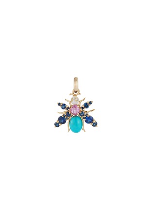 Gemstone & Enamel Betty Bee Charm Pink Sapphire/White Enamel | Storrow Jewelry