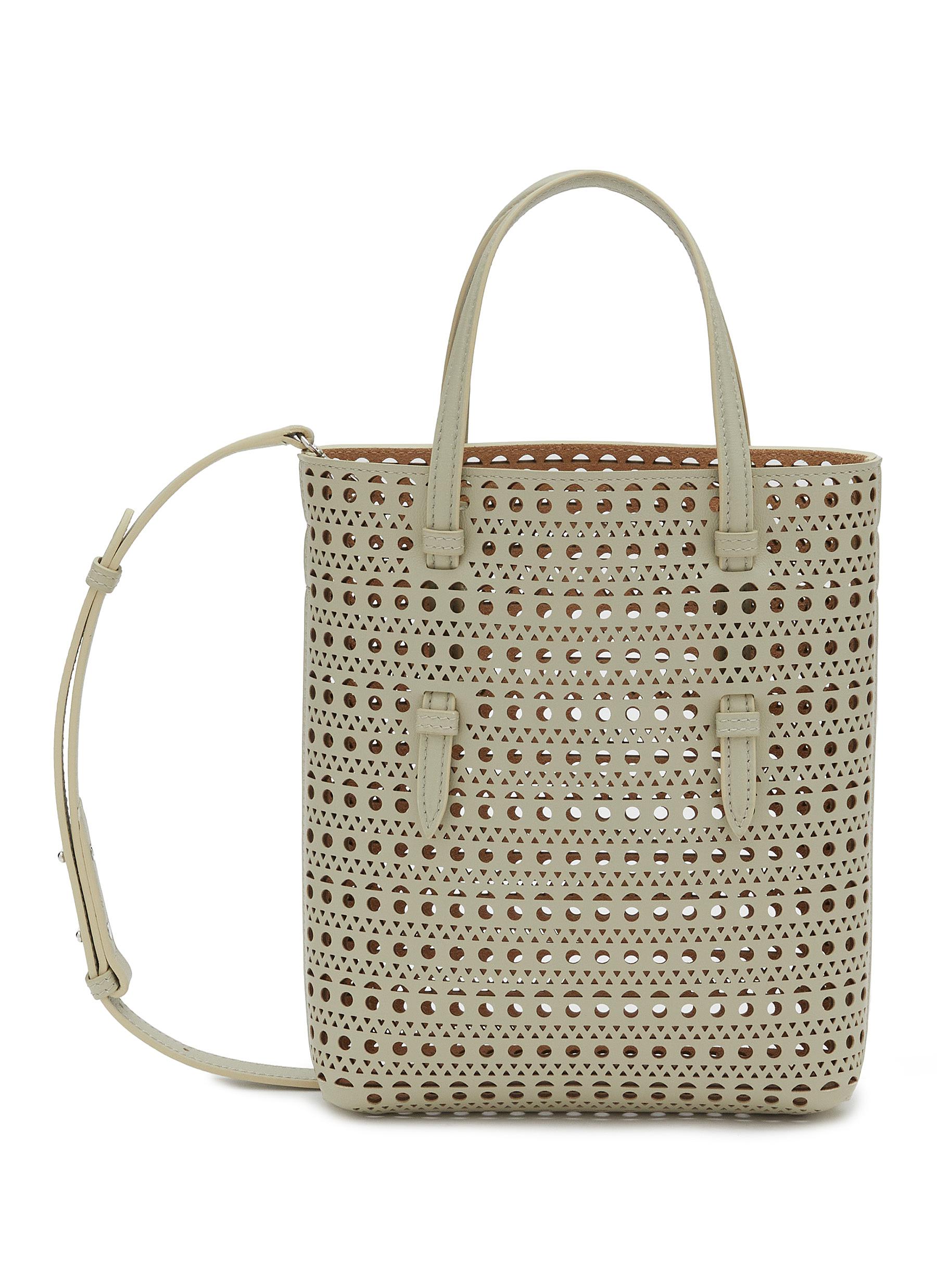 ALAÏA Mina N/S Perforated Leather Tote Bag