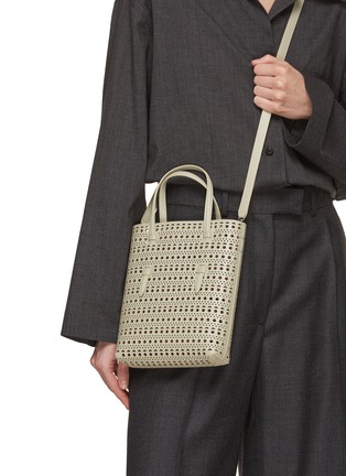 Figure View - Click To Enlarge - ALAÏA - Mina N/S Perforated Leather Tote Bag